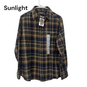 Eddie Bauer Mens Small Plaid Flannel Shirt Long Sleeve Button-Down Casual Wear